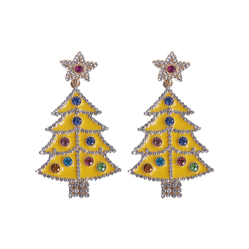 Wholesale Christmas Cartoon Faceless Doll Red Guard Diamond Earrings